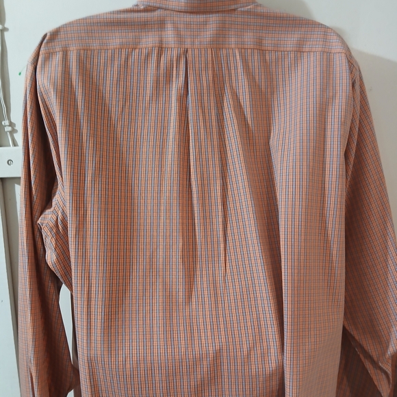 Eddie Bauer Orange and Blue Striped Men's Shirt - Picture 4 of 4